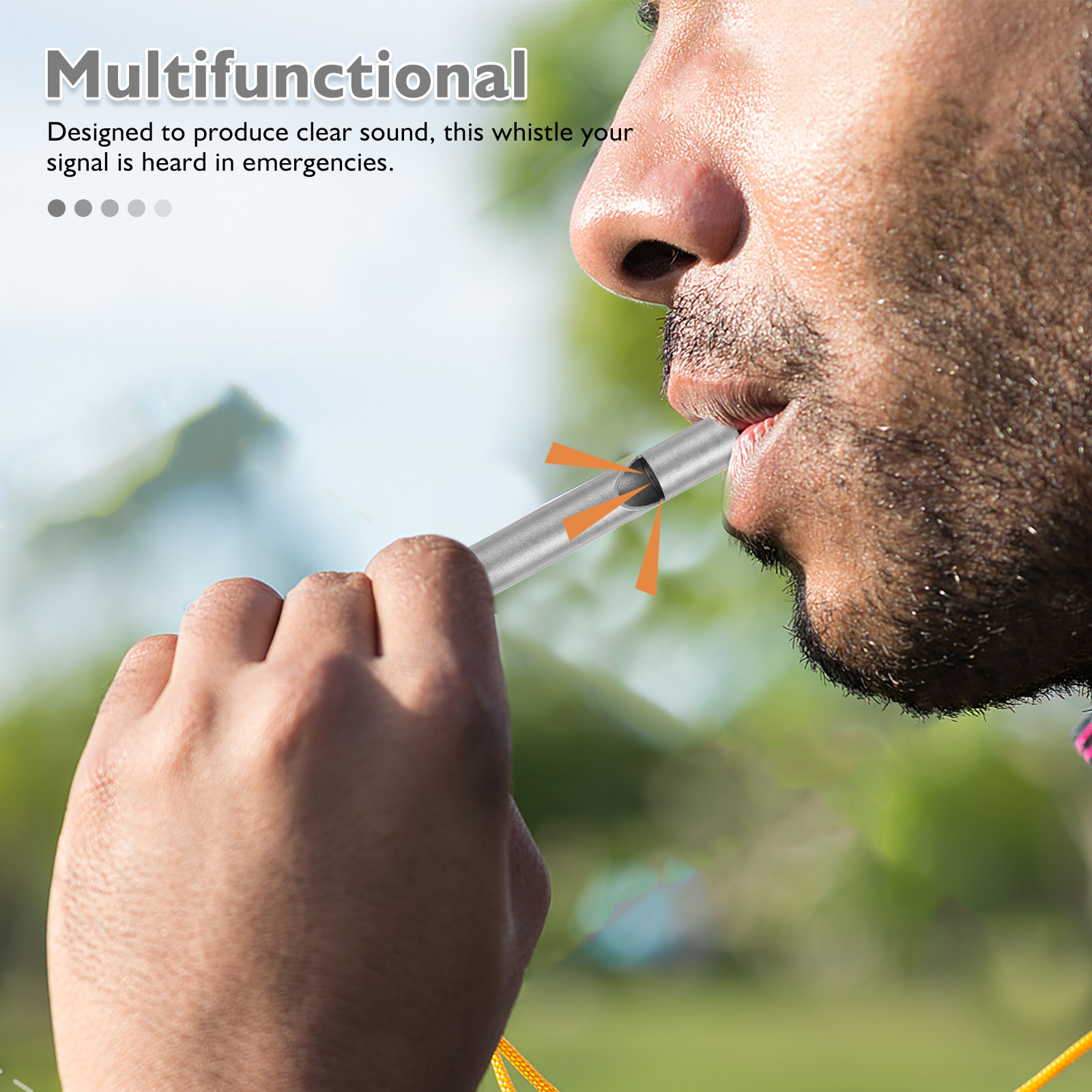 Emergency Whistle Loud - Sifflet d'urgence multifonctionnel en alliage de