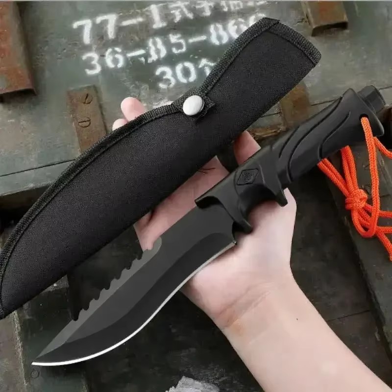 Bushcraft Knife Fixed - Couteau droit d'extérieur haute dureté, lame